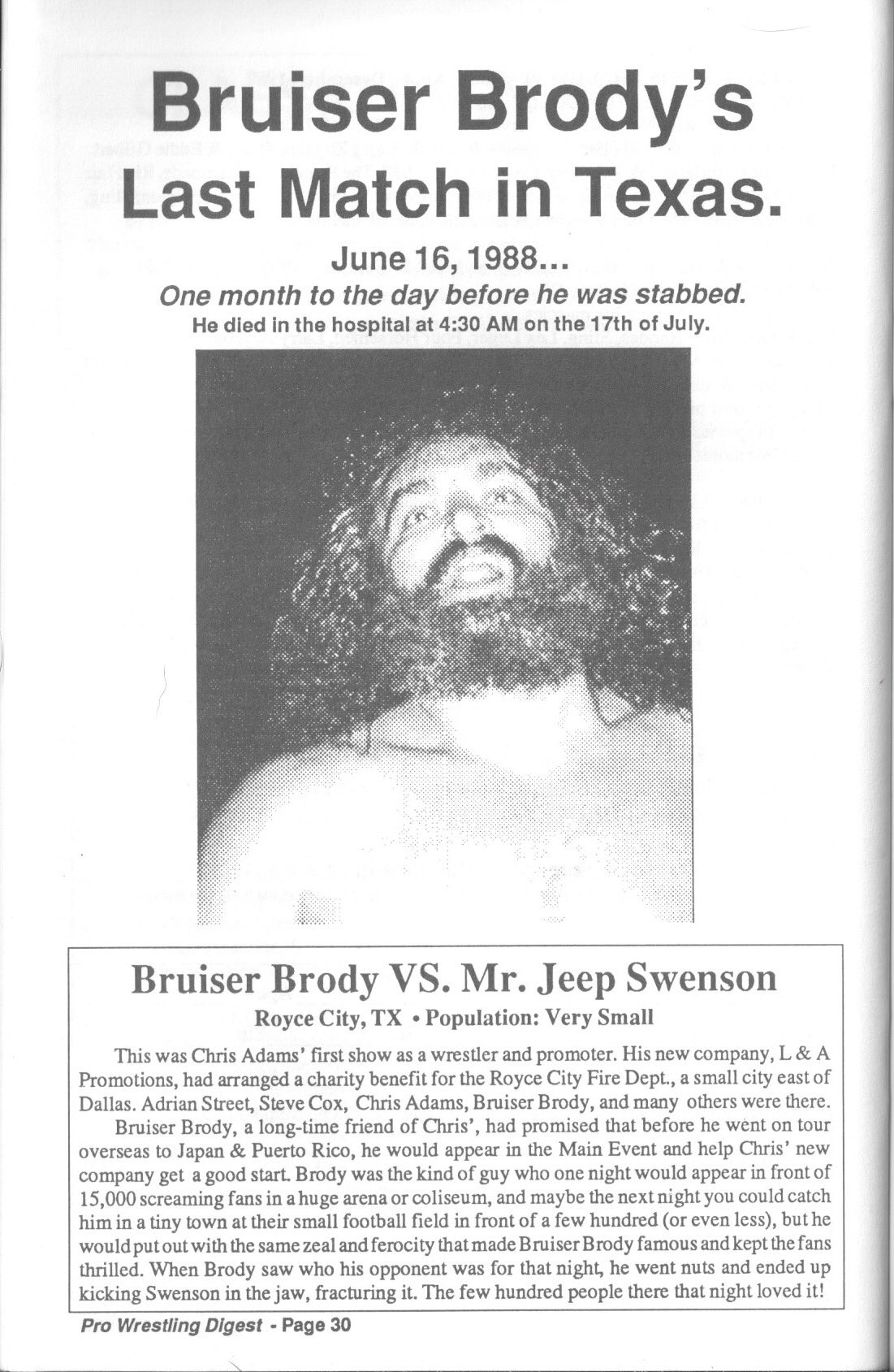 Happy Birthday Bruiser Brody! 