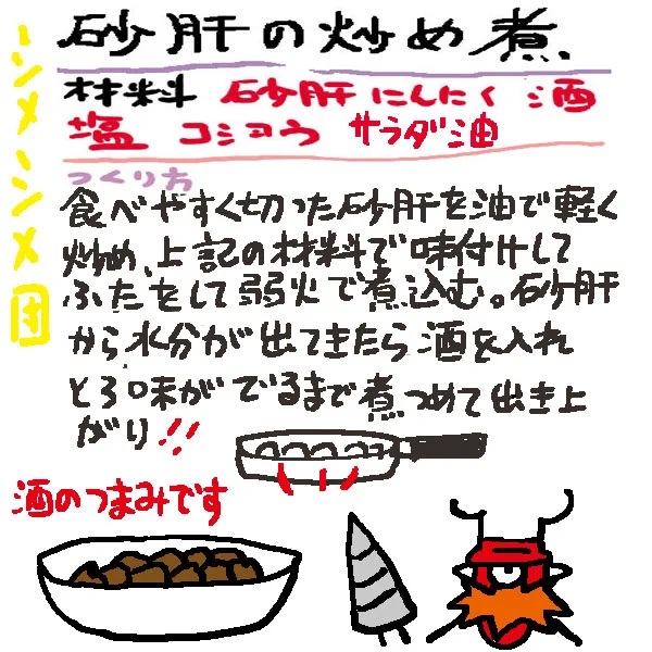まだ余裕のない日々を送っておりますが、昨日はちょっとホッとしたことがありました

体調管理に気をつけて仕事が再開できるまで頑張らんと

おはようございます

画像は昔のもの
砂肝のはさっと一品で載せてるかな? 
