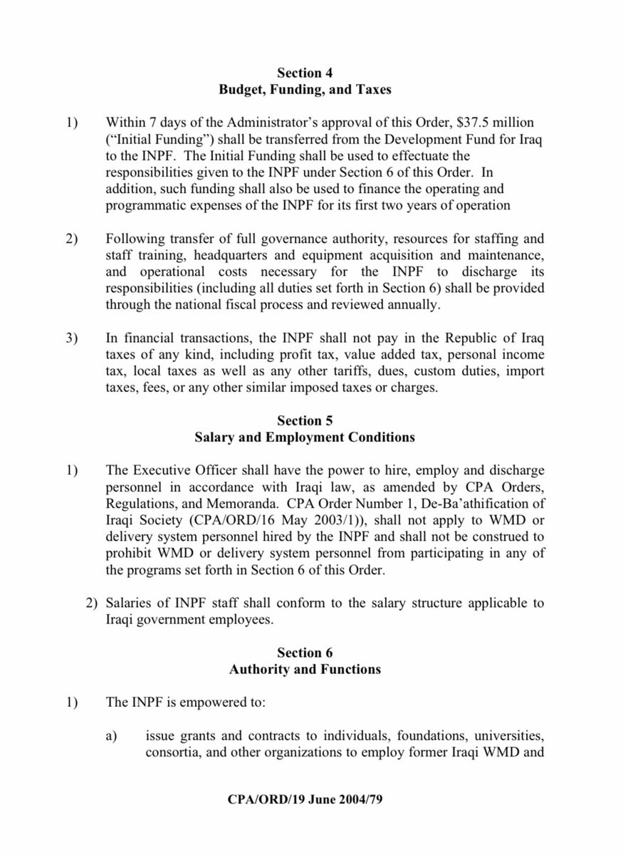 AmaGiIQ's tweet photo. Surprisingly, De-Ba’athification Order doesn’t apply to scientists. One should ask #PaulBremer, what is he referring to in terms of scientists where US helped assassinate 324 Iraqi scientists and academics since 2003? What scientists?
#CPAOrder79
#unalienableRights
#Ama_gi https://t.co/HG7aSXDy57
