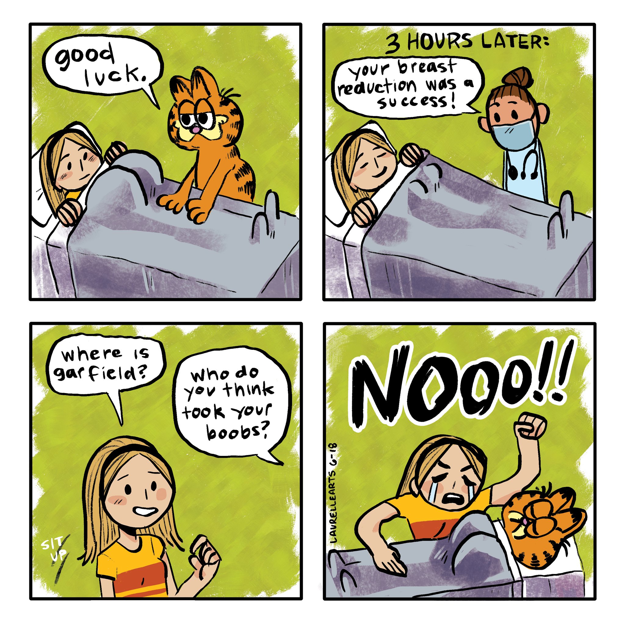 Lauren 🍒🥞 On Twitter I Got A Breast Reduction Comic Garfield