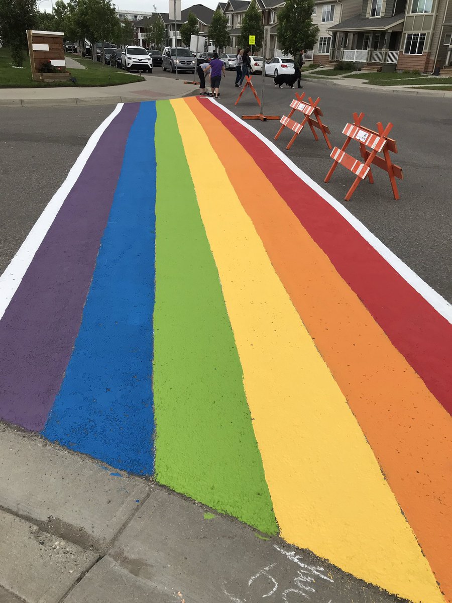 EHLhawksGSA's tweet photo. It’s BAAAACK!! Our rainbow crosswalk has had a much needed makeover and looks as fabulous as ever! Thanks so much to our amazing staff and community! 
#Pride #YouAreLoved https://t.co/kyXBR4Wqty
