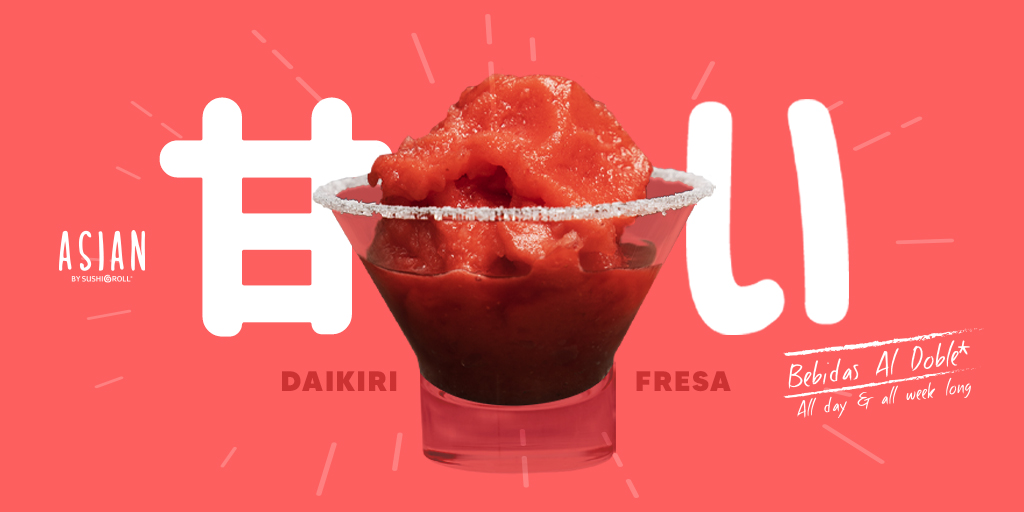AsianSR_MX's tweet photo. Disfruta de nuestro Daikiri de Fresa toda la semana y fin de semana en nuestras bebidas al doble. 🤩 https://t.co/8BeCnUAKHF