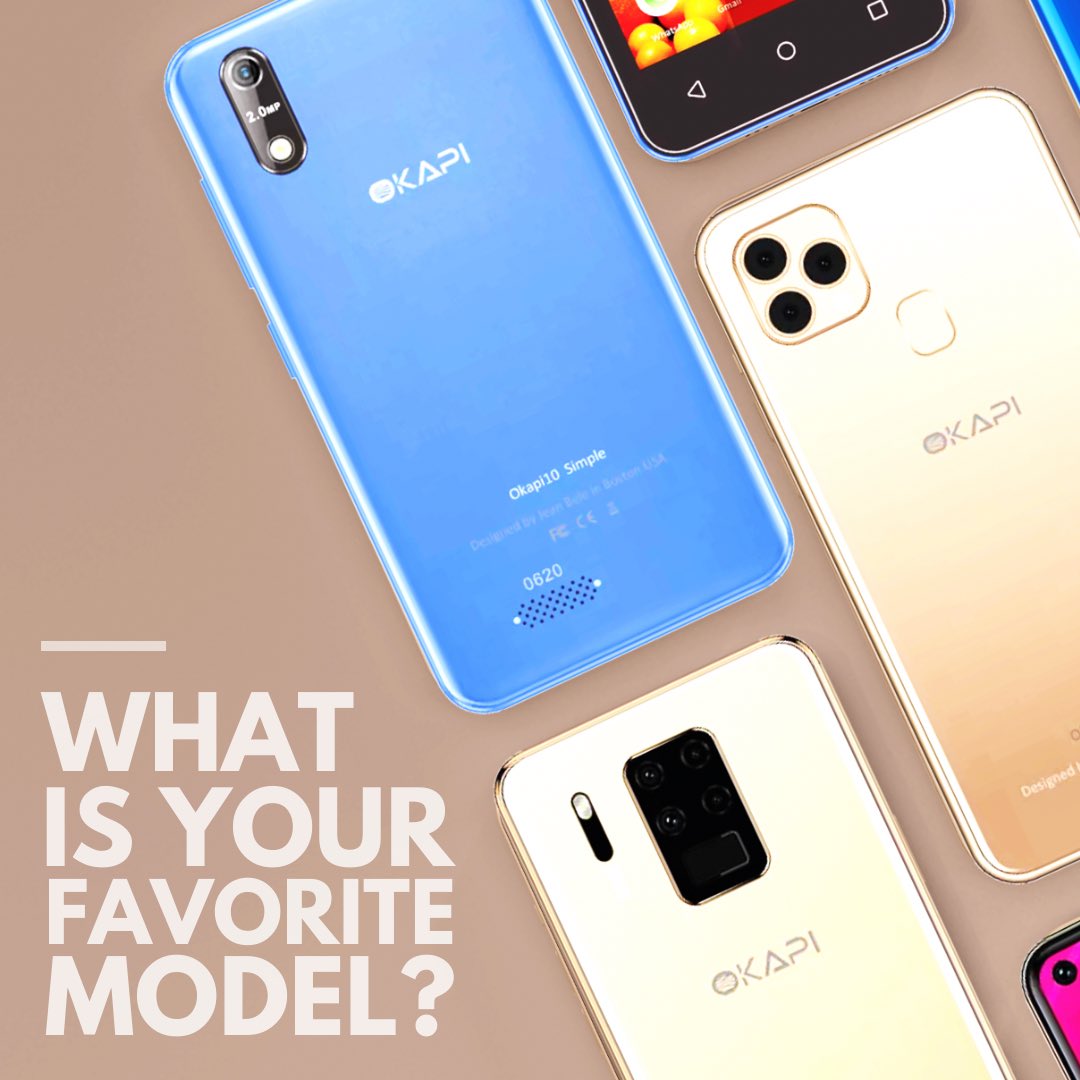 OkapiMobile's tweet photo. C’est quoi votre modèle préféré? 🤩📱

#Okapismartphone #Okapigsm #okapimobile #okapius #TchomboNaBiso #OkapiYetu #BanaCongo https://t.co/BRGW2bWWV1
