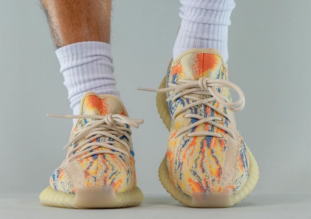kicksonfire's tweet photo. Get an on-feet look at the upcoming adidas Yeezy Boost 350 V2 “MX Oat” https://t.co/X4MZl5SNG2