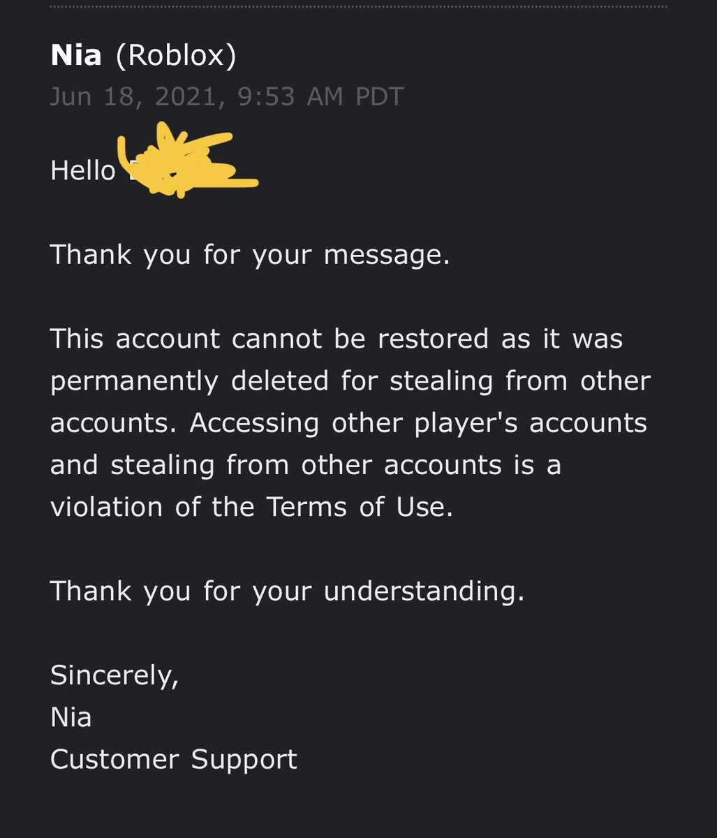 Dxnis On Twitter Hello I Was Terminated On Roblox On My Main Account And Trading Account My Main Account Was The Account I Made My Game Under And I Had All My - roblox says message request