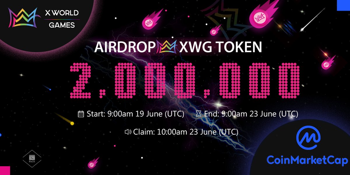 X World Games (@xwg_games) on Twitter photo 🔥$XWG Airdrop by <a href="/xwg_games/">X World Games</a> & <a href="/CoinMarketCap/">CoinMarketCap</a>
🎁2,000,000 $XWG to X World #Community
Claim: 10:00am 23 June (UTC)
✅Task 1: Follow, Retweet, Tag your friend
✅Task 2: Add Watchlist on <a href="/CoinMarketCap/">CoinMarketCap</a>
👉Fill Here:forms.gle/mDiH9TNoaa91hZ…
#NFT #Airdrop #game #play2earn #XWG 🔥$XWG Airdrop by <a href="/xwg_games/">X World Games</a> & <a href="/CoinMarketCap/">CoinMarketCap</a>
🎁2,000,000 $XWG to X World #Community
Claim: 10:00am 23 June (UTC)
✅Task 1: Follow, Retweet, Tag your friend
✅Task 2: Add Watchlist on <a href="/CoinMarketCap/">CoinMarketCap</a>
👉Fill Here:forms.gle/mDiH9TNoaa91hZ…
#NFT #Airdrop #game #play2earn #XWG