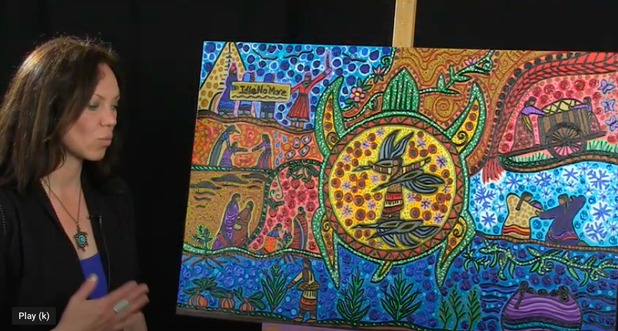 PlumAsher's tweet photo. I 💗 Leah Dorion - Awesome art and beautiful gateway into not only critical art analysis, but Canadian Indigenous Knowledge and perspectives. #FNPerspective #arteducation #criticaleye
https://t.co/1awbyZBBOR https://t.co/8MRcAmcbhs