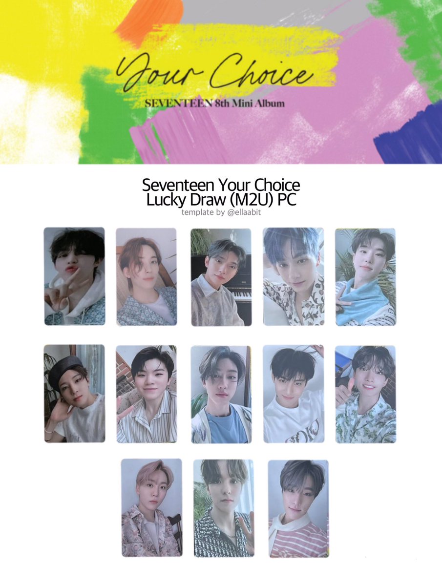 SEVENTEEN YOUR CHOICE COMPLETE OT13 LUCKY DRAW PHOTOCARD FROM M2U