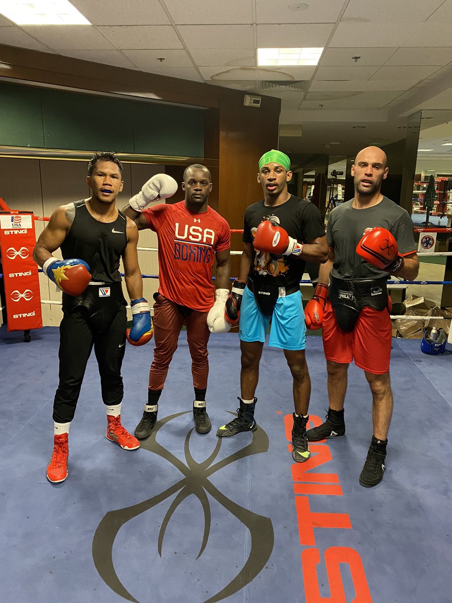 InTheRingWithC1's tweet photo. @USABoxing #olympian @BoxboyTroy1 and #trainingpartner @obed_radar_bartee received great work from #2021olympian from #philippines @eumirmarcial and #olympian from #jordan #everydaywehustlin #teamusa #camplife #multination #inGodwetrust #intheringwithchristine #itsgonzo https://t.co/xQg9qNal15