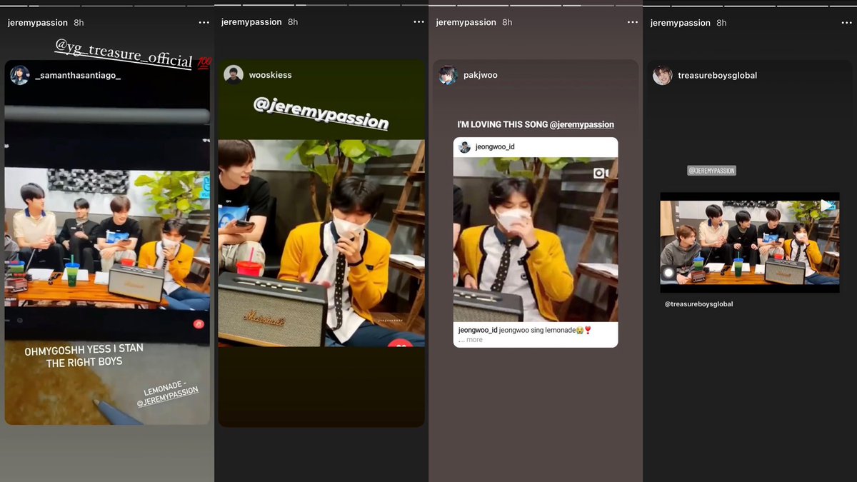 iksanpjw's tweet photo. jeremy passion posted jeongwoo's cover of “lemonade” on his ig story. i really do hope our boy sees this, he's going to be so happy! we are so proud of you, jeongwoo. 😭

#PARKJEONGWOO #박정우 #パクジョンウ @treasuremembers https://t.co/TNrYXislBR