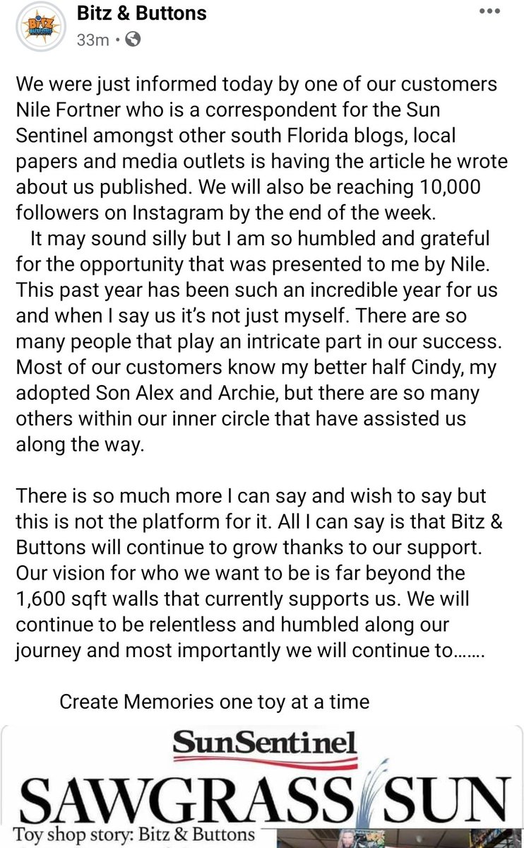 Nile_Fortner's tweet image. It's a #toy shop story over at #BitzandButtons &amp;amp; @SunSentinel @SawgrassSun 🧸🪀

👀 at my #article on the #SouthFlorida #toystore &amp;amp; how they have a 😍 selection of #toys

I've been a BIG fan of this #FL shop &amp;amp; I'm happy to see them grow 🙏🏾❤💪🏾 TY

#Link ⬇️
sun-sentinel.com/entertainment/…