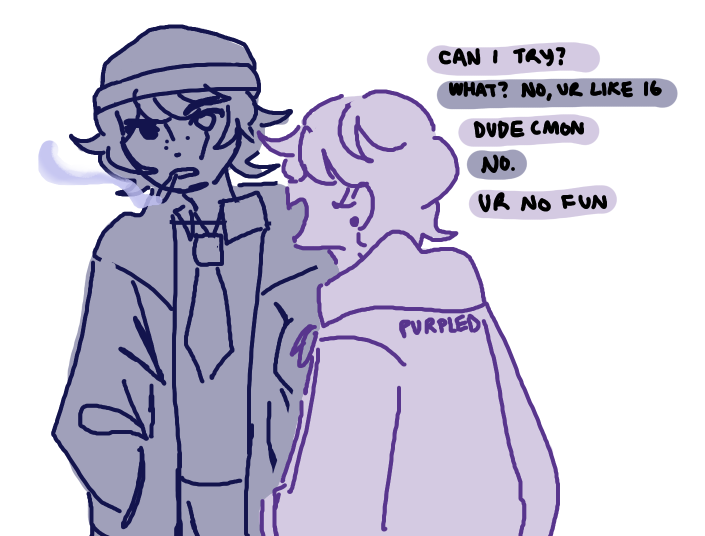 same colors as my first bountyduo drawing from april :,) 