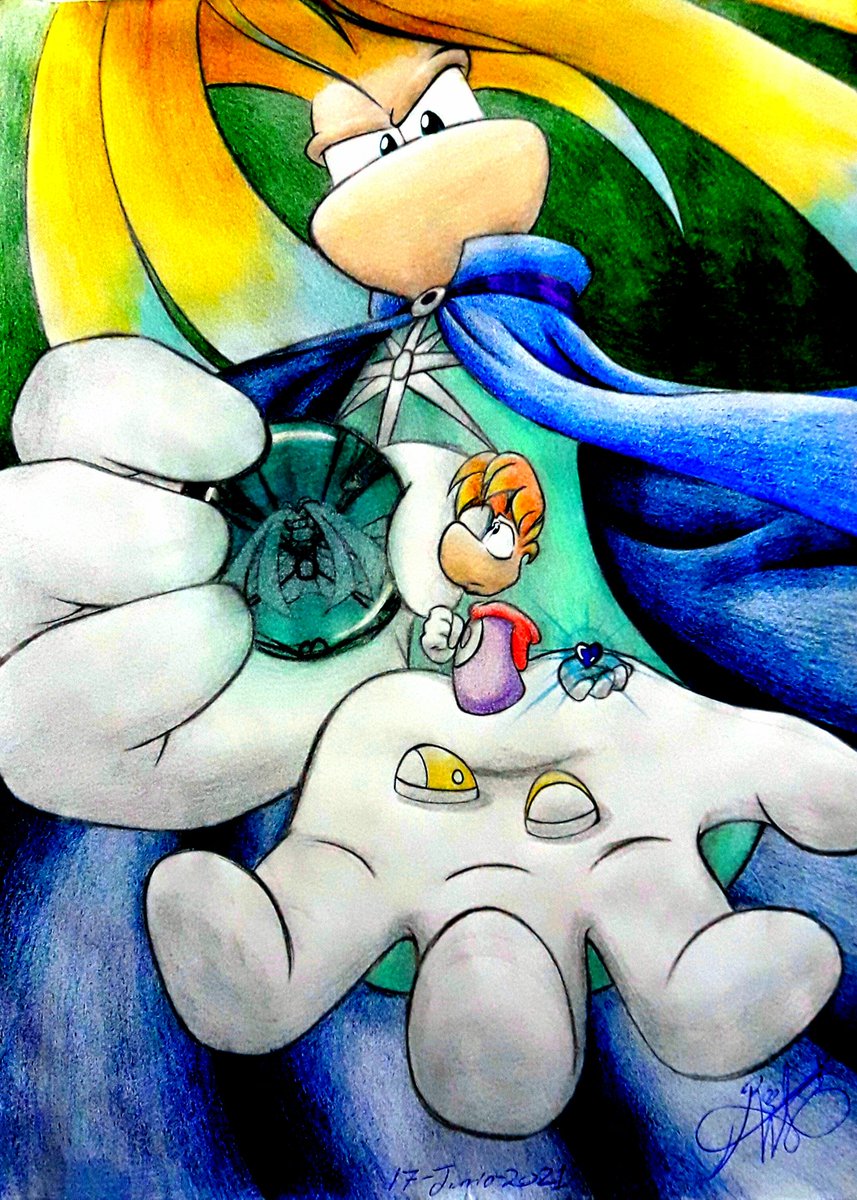 raywindly's tweet photo. Magic level comparison in sizes, Seintarol was the first hero of the Soul of Dreams, the most powerful hero so far, Rayman has a magic level far below, but he gives him a good fight with his courage and determination #Rayman #Ubisoftfanart #Raymanfanart #Seintarol #magic #Ubisoft https://t.co/Jx8EyYU6AD