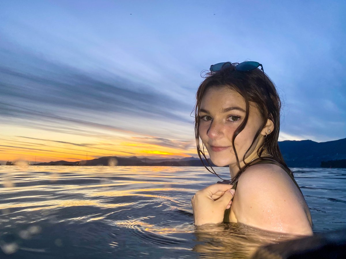 Nightswimming at #KitsBeach #Vancouver Friday. #ThePhotoHour #StormHour