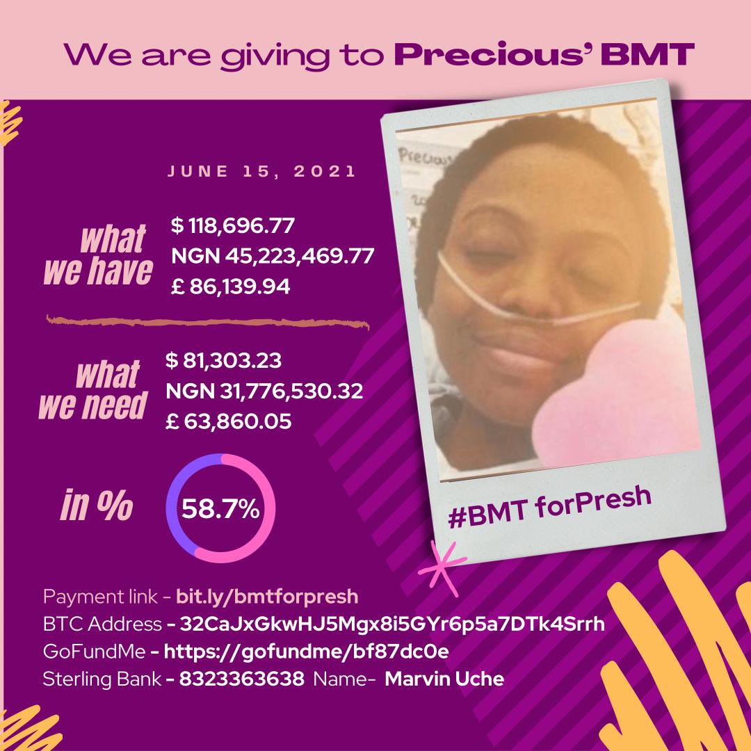 We are getting this BMT for Precious. 💪

#worldsicklecellawarenessday
