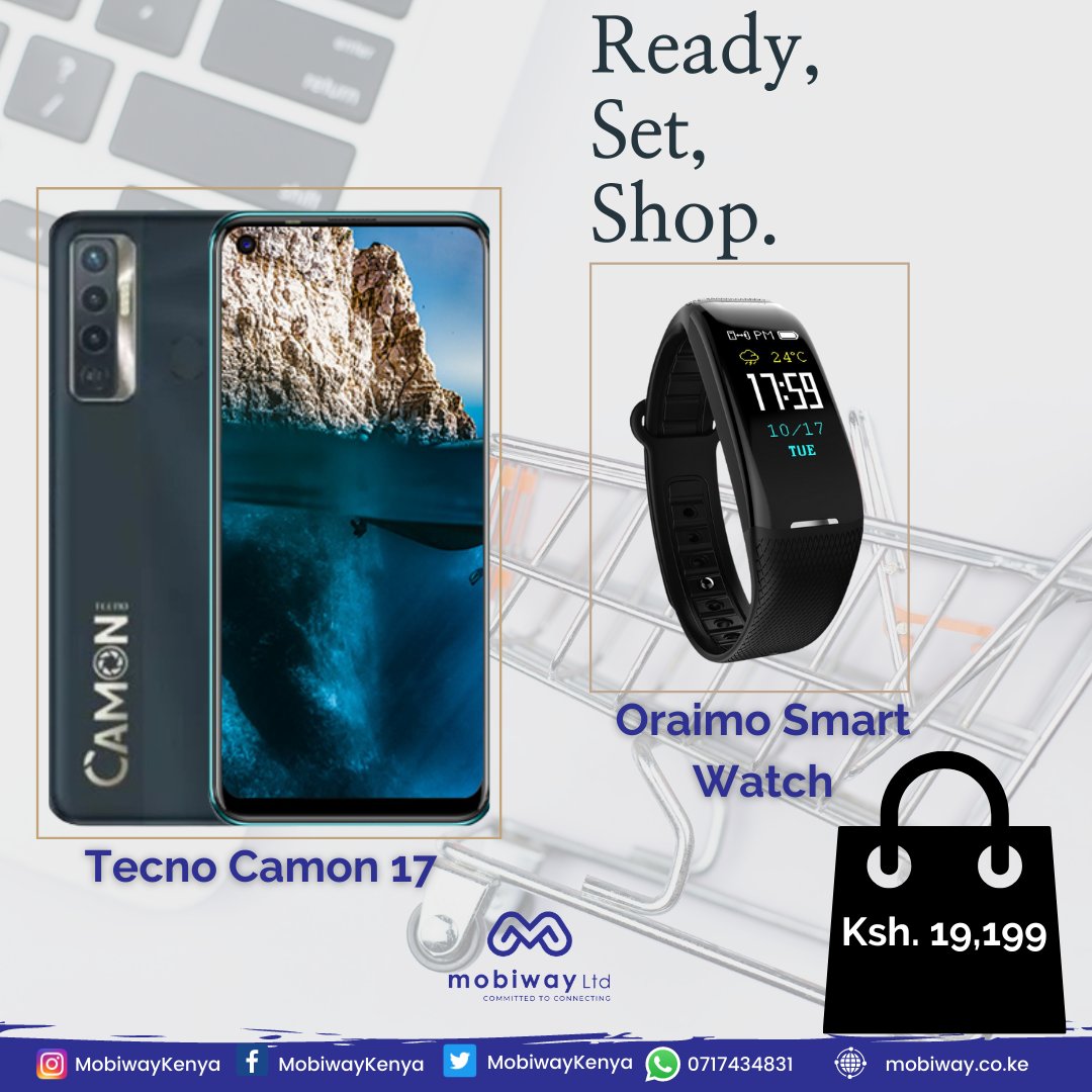 MobiwayKenya's tweet photo. Ready, set, and shop your favorite, item. Use our #FathersDay2021 special code to get a special discount. Get the #TecnoCamon17 and #OraimoSmartWatch at a package deal of Ksh. 19,199. Shop on https://t.co/DxEAVMWw2f
#MobiwayKenya #Committed2Connecting https://t.co/G82iLJCokv