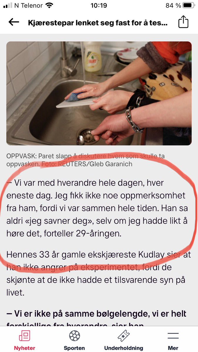KentOksn's tweet photo. TV2 skriver om et par som lenket seg fast til hverandre i 123 dager, hvor kvinnen i forholdet forventet å høre at mannen savnet henne🙈 https://t.co/ekE01xaSKl