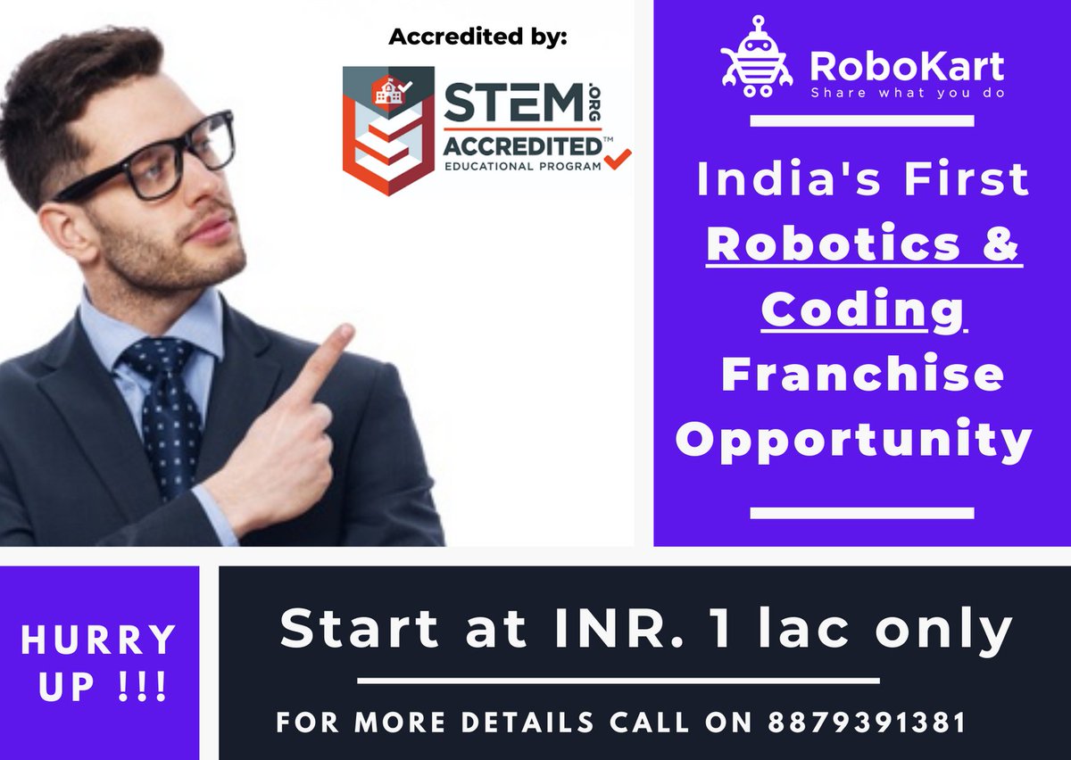 sgjani2190's tweet image. Are you looking for a business opportunity? 
Then join @robokart 
&quot;Be a creator not just a consumer&quot;

#franchise #robokart #robokartmakerspace #Robotics #Coding #business #opportunity #India