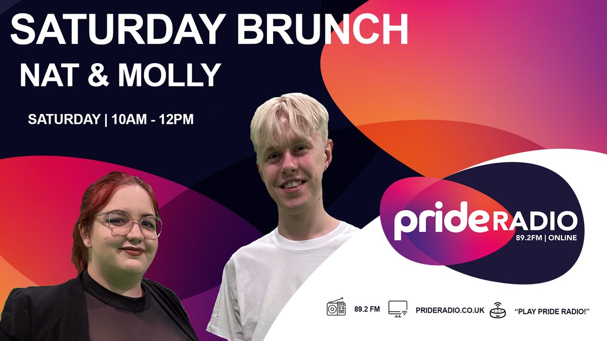 It's time for your Saturday Brunch with <a href="/natbrry/">nat berry</a>  &amp; @wroeyjournalist - LIVE from 10am on <a href="/myprideradio/">Pride Radio</a> #tunein
