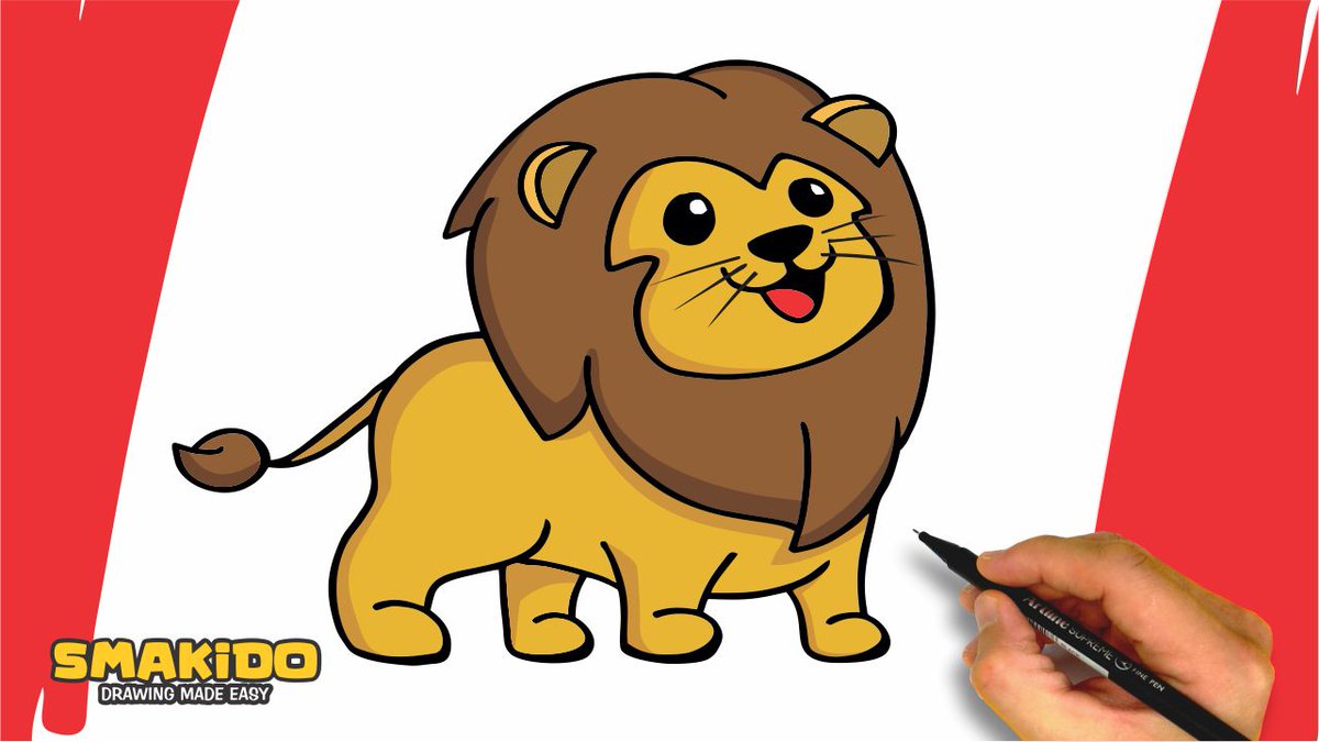 Easy How to Draw a Lion Tutorial and Lion Coloring Page-saigonsouth.com.vn