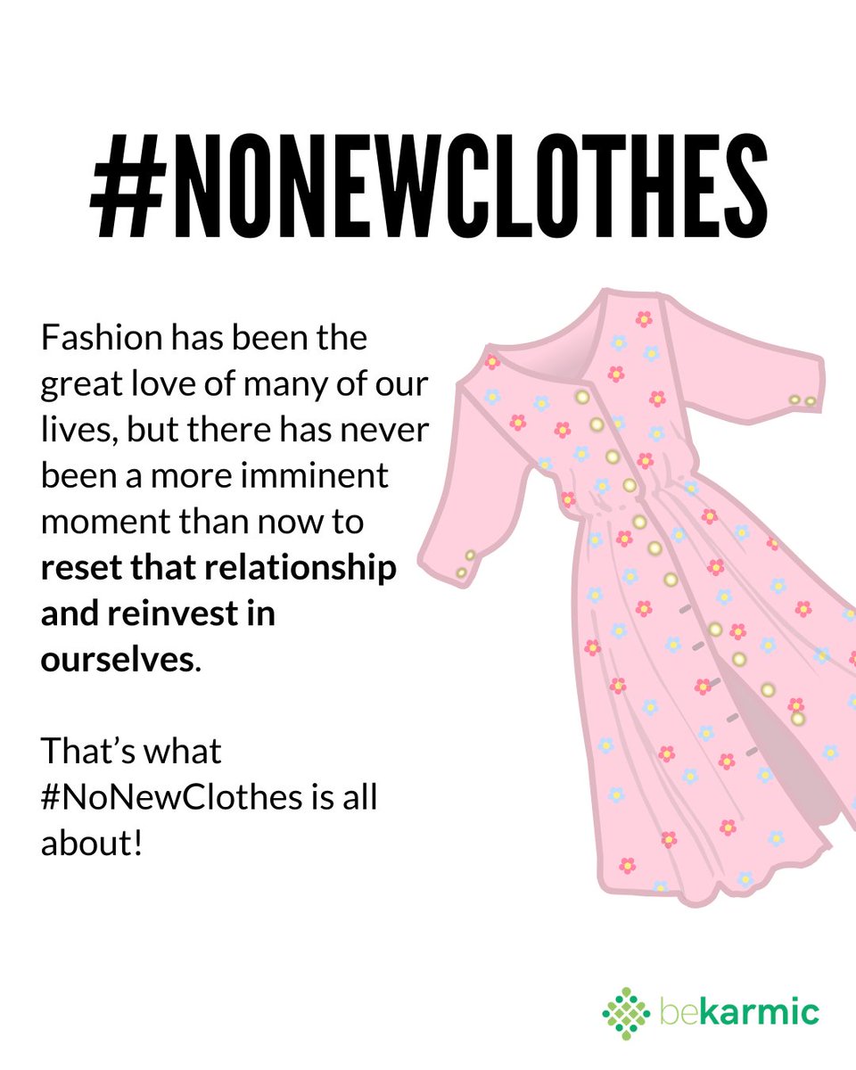 bekarmic's tweet photo. For the next 90 days, we will hit pause on our purchases, pledging to buy no new clothes while we reflect on the values we want to wear! Take it!
@remakeourworld
#nonewclothes #remake #sustainablefashion #sustainableliving
#sustainabilitymatters #paper #ecofriendly #ecoshop https://t.co/AXhI3T4ejD
