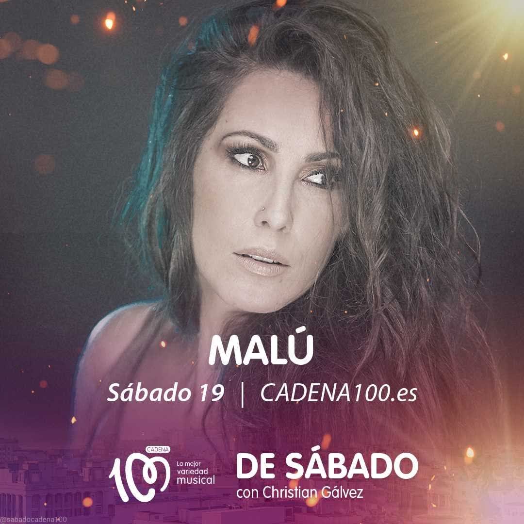 @ChristianG_7 : '¡Falta muy poquito para que la gran @_MaluOficial_ esté aquí con nosotros, en @SabadoCADENA100 !'

📲 #DeSábadoMalú