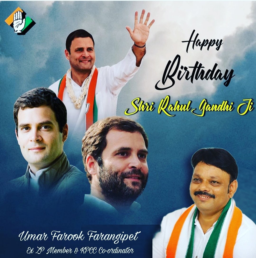 Umarfarook_inc's tweet photo. Good wishes for health, happiness, and success to Sri Rahul Gandhi ji! May you continue to be the voice of the common man, standing with them in times of adversity and fighting for their rights.

 #HappyBirthdayRahulGandhi https://t.co/8kNeKlqaUw