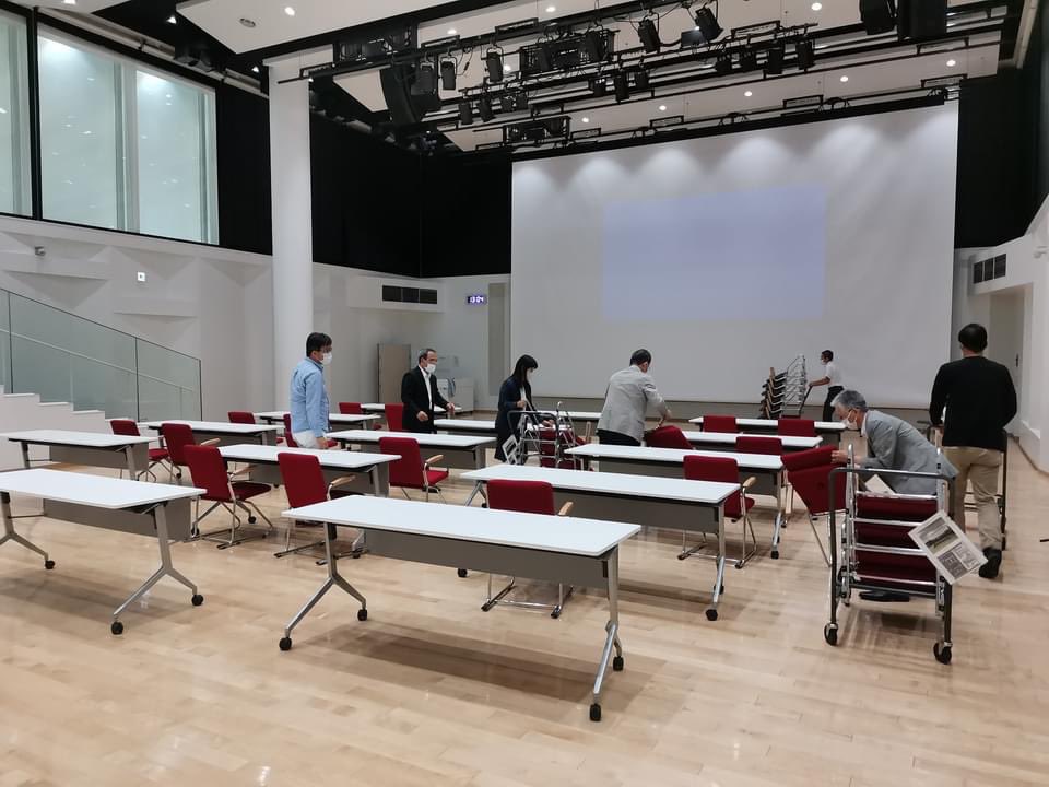 WajimaAnjo's tweet photo. 本日、午後は、わじま・あんじょう友の会総会です。

感染対策で、いちばん広いところで！

 全力準備中 https://t.co/qQPHH9TZ6Y