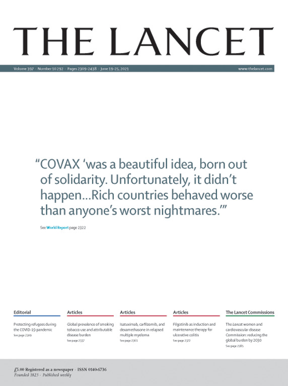 Natalie Thurtle (@turtle1doc) on Twitter photo True story. Great <a href="/TheLancet/">The Lancet</a> cover. Life is disappointing. Looking at you Australia, and the AZ refusers etc. We have created risk and inequity with covid as we have with everything else. True story. Great <a href="/TheLancet/">The Lancet</a> cover. Life is disappointing. Looking at you Australia, and the AZ refusers etc. We have created risk and inequity with covid as we have with everything else.