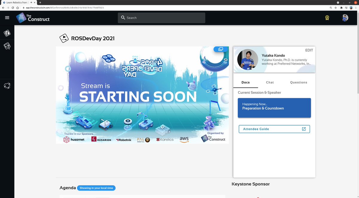 youtalk's tweet image. STARTING SOON!!! #ROSDevDay21