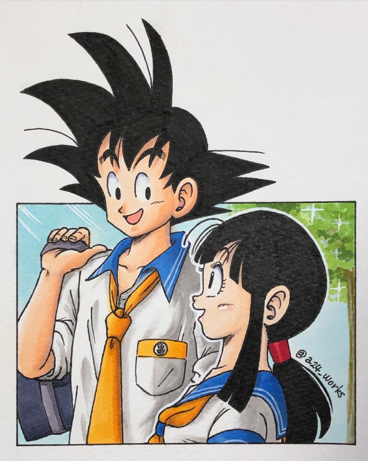 4wks 在 Twitter 上 ドラゴンボールif 龍球学園 ドラゴンボール 孫悟空 悟空 孫悟空イラスト チチ 悟空とチチ 悟チチ ドラゴンボールイラスト 鳥山明 鳥山明リスペクト コピック コピックイラスト Copic Illustration Manga Dragonball