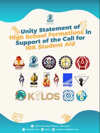 r4ehs's tweet photo. We are calling on to fellow high school students to exercise our democratic rights by showing solidarity with our peers and forwarding this campaign catered to alleviate suffering through immediate assistance at the moment while steps are being pushed for #LigtasNaBalikEskwela. https://t.co/dSsTscVPLF