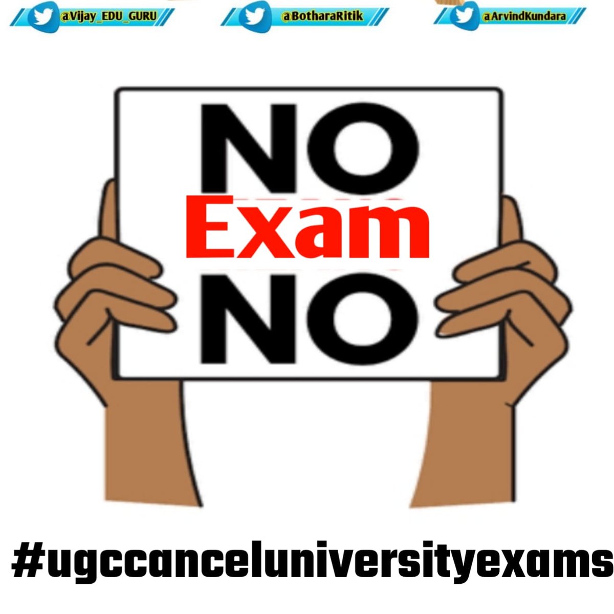 ArpitKu20092449's tweet photo. If 100% student come for exam and only one is covid positive then 100% of all will positive 
Their family will also positive 
who will take the responsiblity of million billion covid patients #ugccanceluniversityexams
#VTUcancelyearbacksystem2021
@ugc_india  @PMOIndia https://t.co/wNWtHK1YsH
