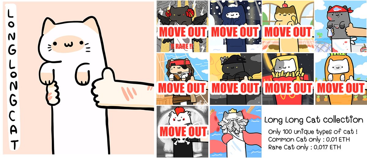 LONG LONG CATS NEWS 🕵️🕵️🕵️
ONLY 2 LONG LONG CATS STILL FINDING THEIR NEW HOME  >> opensea.io/collection/lon… 
#Nft #NFTCommunity #NFT #NFTs #nftcollector #nftcollectors #NFTcollectibles #nftart #NFTartist  #opensea #NFTTHAILAND #cryptoartist  #nftart
