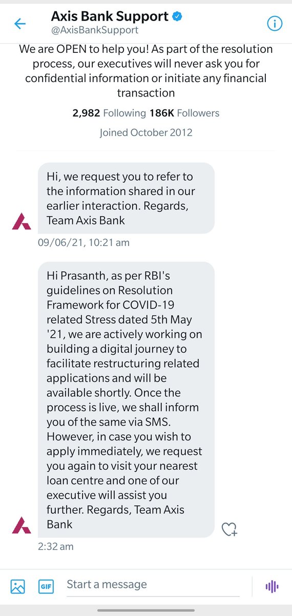 erprasanth7's tweet photo. @RBI @AxisBank @AxisBankSupport  sir you asked  me to visit the loan centre , i have visited tirupur RAC  your executive saying still now there is no restructuring available from the bank. @AxisBankSupport  are you doing this on purpose to roam here and there . https://t.co/Eq6g39A0ZF