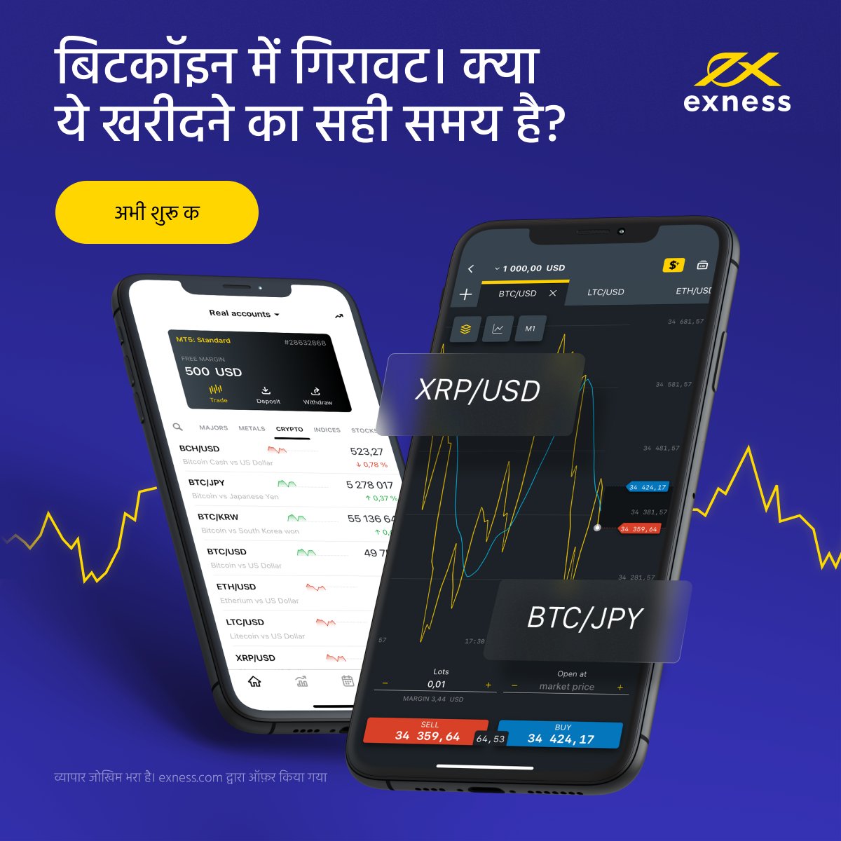 EXNESS's tweet photo. 🌎 सारा विश्व बिटकॉइन अपना रहा है। क्या आपने अपनाया?
 @exness में आप कम जमा राशि और तुरंत निकासी के साथ BTC मूल्यों में ट्रेड कर सकते हैं।