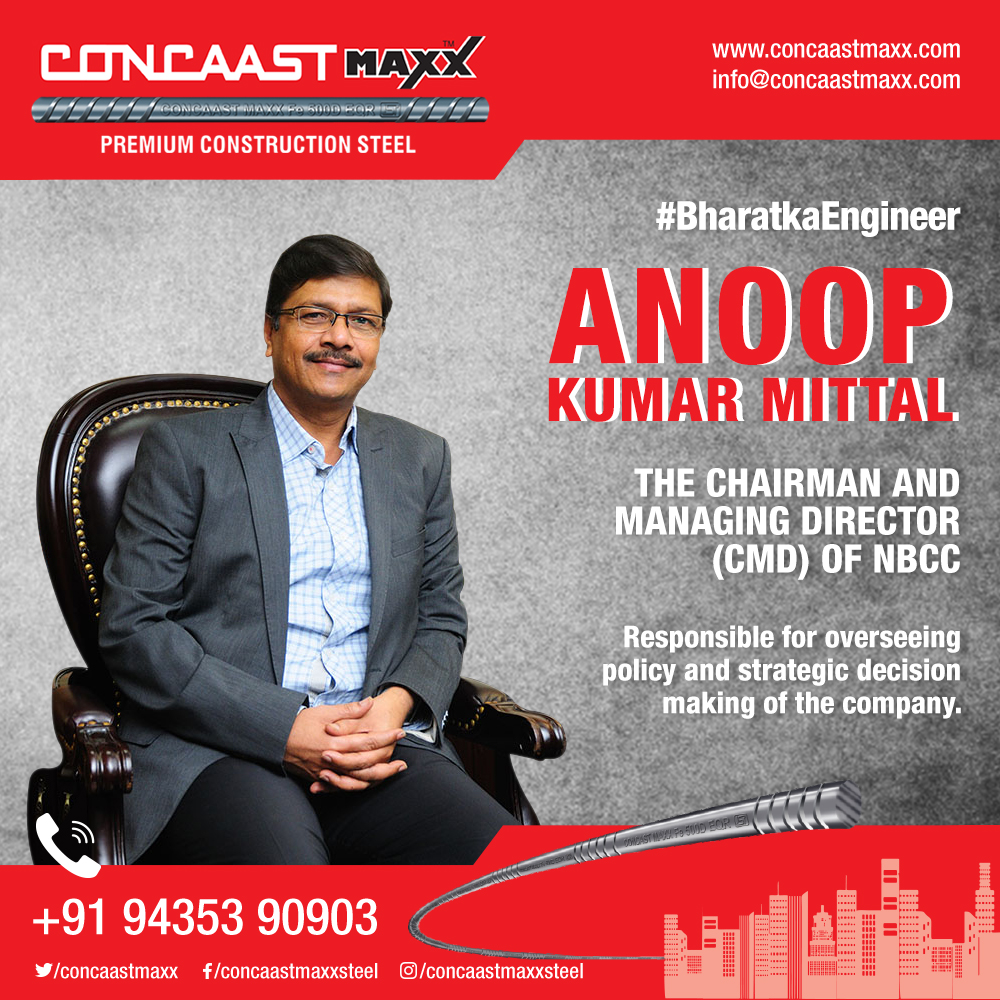 concastmaxx's tweet photo. #AnoopKumarMittal, the Chairman and Managing Director (CMD) of NBCC, is Responsible for overseeing the policy and strategic decision-making of the company.
#BharatkaEngineer #IndianEngineering #civilenginners #tmtbarsmanufacturer #concaastmaxx https://t.co/C1aAlOiUOw