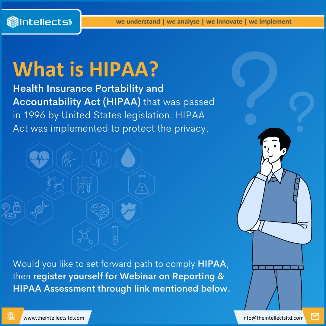 intellectsllp's tweet photo. Register yourself for Webinar on Reporting &amp; HIPAA Assessment.

link: https://t.co/QzVanlvojv

#intellectsllp #hipaacompliance #hipaacompliant #hipaa #healthcare #cybersecurity #digitalhealth #compliance #healthcarecompliance #complianceservices #healthcareworkers #databreach https://t.co/ViSr55H3MD