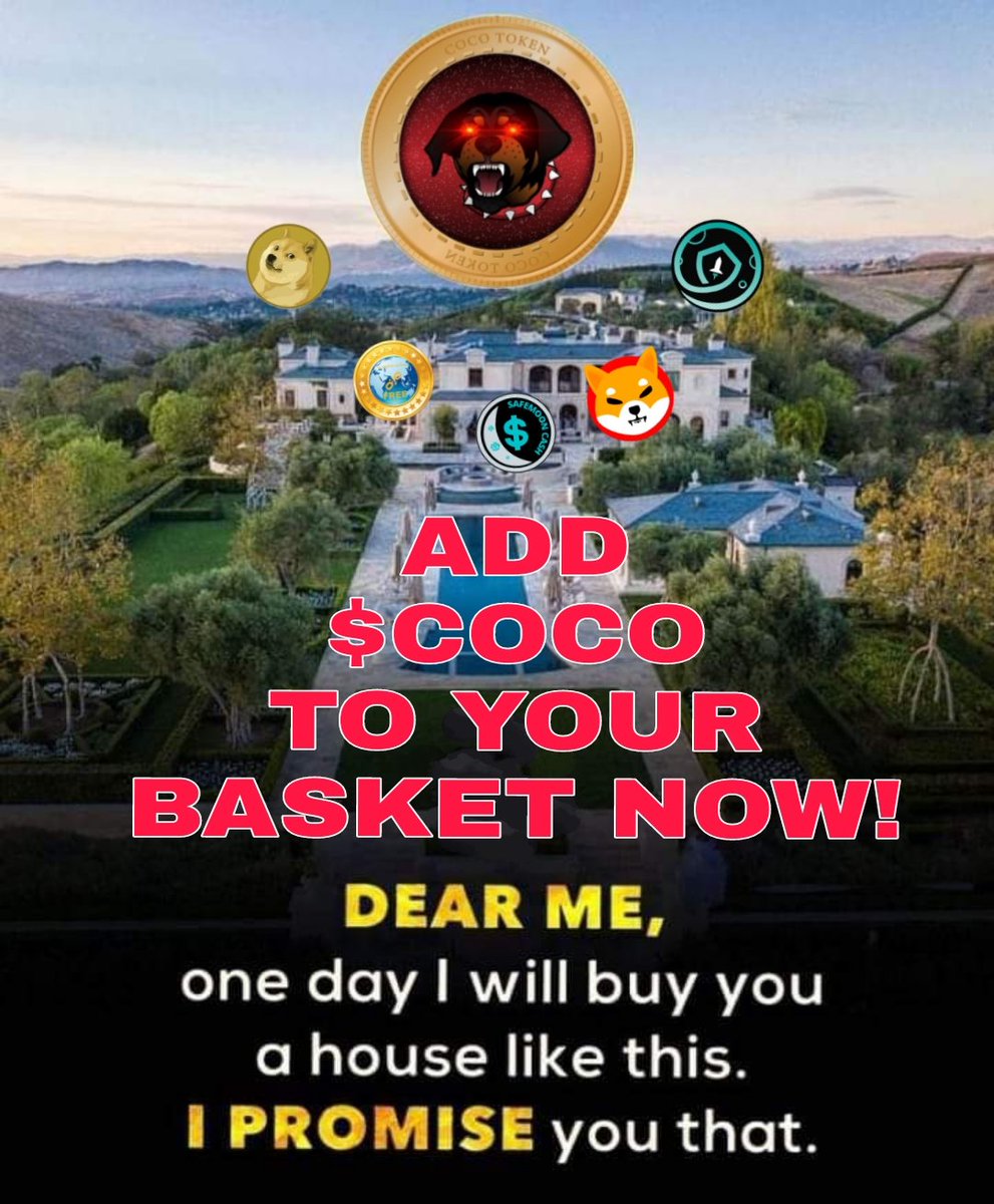 Nakamotohyzkie's tweet photo. Buy! And hodL $COCO waiting for listing. #CMC future is coming and the Big thank.
$COCO $DOGE $FEG $SHIB #SAFEMOON $FREE $LEASH $FEG $KISHU $AKITA $HOGE #SAFEMOONCASH #BABYDOGE #CocoToken #BSC #BINANCE $BNB @elonmusk @VitalikButerin https://t.co/cmlo02Hw3L