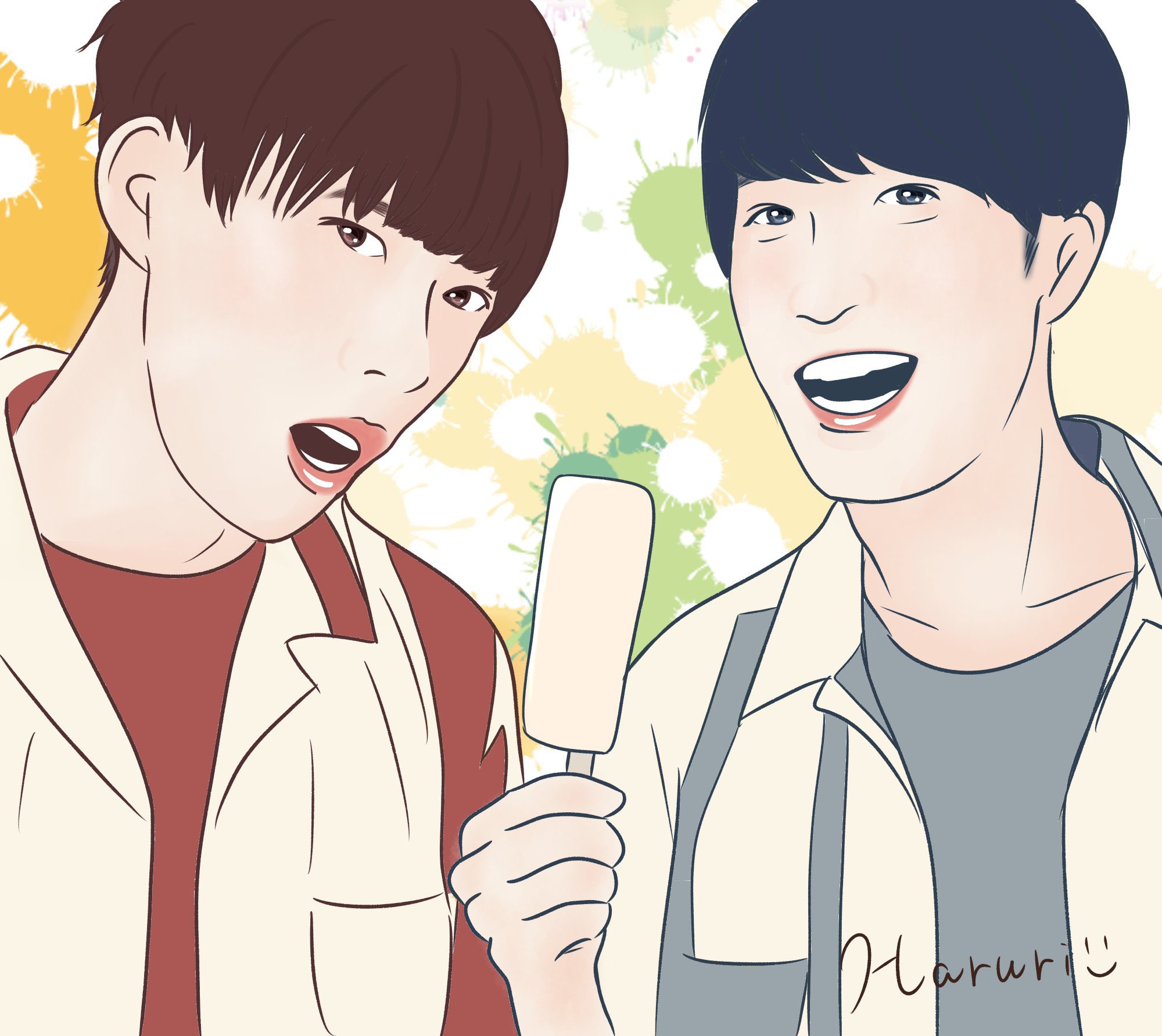 Haruri ゆり組でアイスのcmとかどうですかね Snowmanの初恋だよ スノハロ Snowmanイラスト 宮舘涼太 渡辺翔太 ゆり組 舘様 しょっぴー Snowman 保存の際はいいねお願いします T Co Iwy87gh4ez Twitter