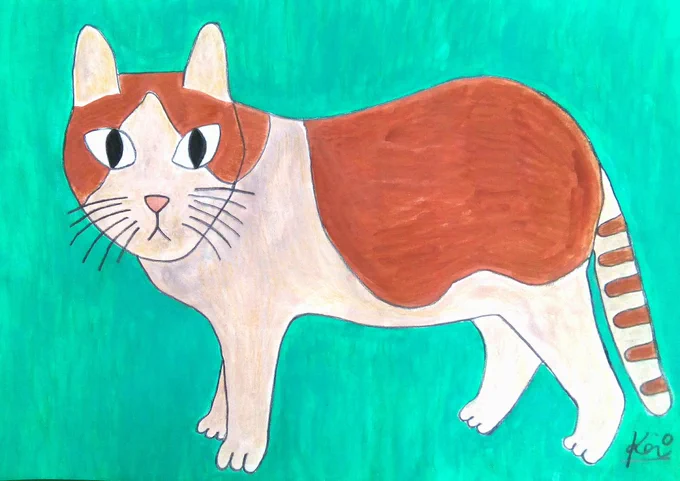 アクリルで描いた作品です😺色鉛筆画が一番得意ですが、アクリル画・ボールペン画もやります🎶 