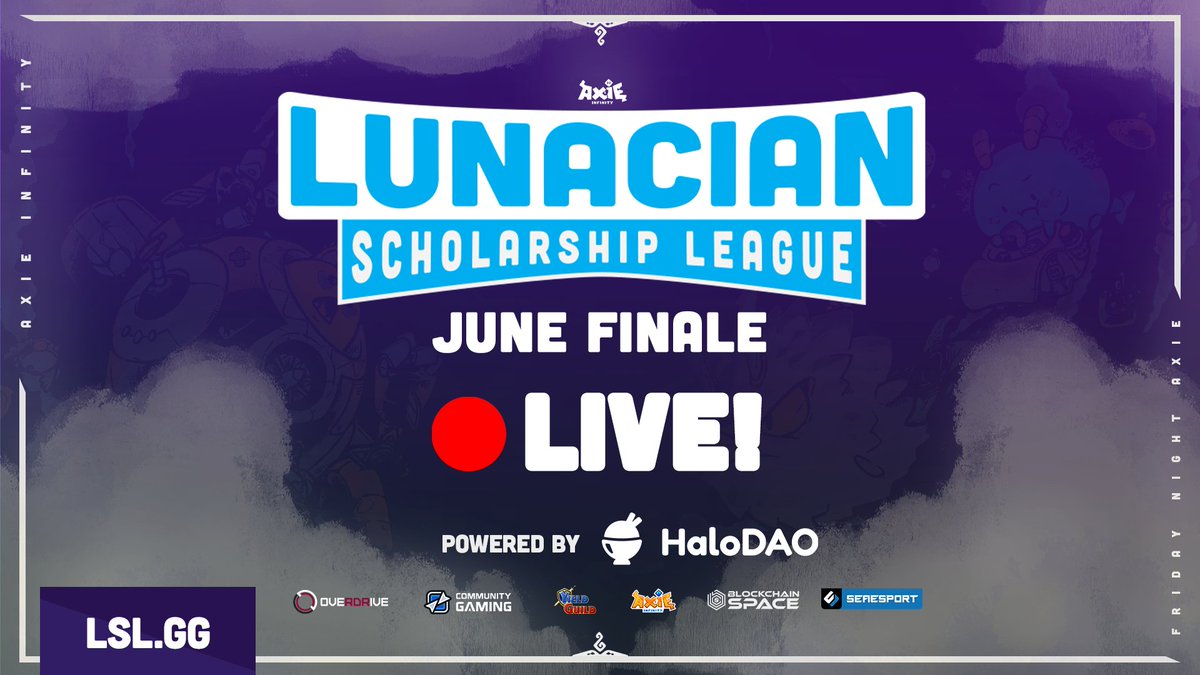 LSL_GG's tweet image. LSL SEASON 1 FINALE IS 🔴LIVE! Powered by 
@HaloDAOFinance
 
Catch all the @AxieInfinity action today and tomorrow and see which SCHOLARSHIP IS CROWNED CHAMPION 🏆🏆🏆

Twitch: twitch.tv/lslesports
FB: bit.ly/LSLJUNE2021