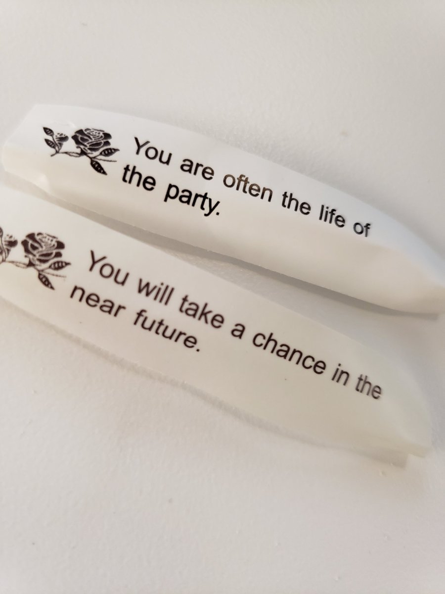 Delmarmr122's tweet photo. Cant see how I'm the life of the party as a wall flower but okays...
Well isnt every day a chance we are taking #fortunecookies https://t.co/hhrZ0wX9we