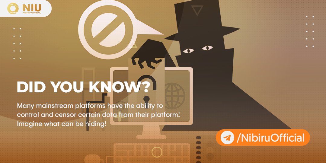 Did you know that?

Many mainstream platforms have the ability to control and censor certain data from their platform!

Imagine what can be hiding!

#NIU $NIU #NibiruProtocol #NibiruComboProtocol #Nibiru