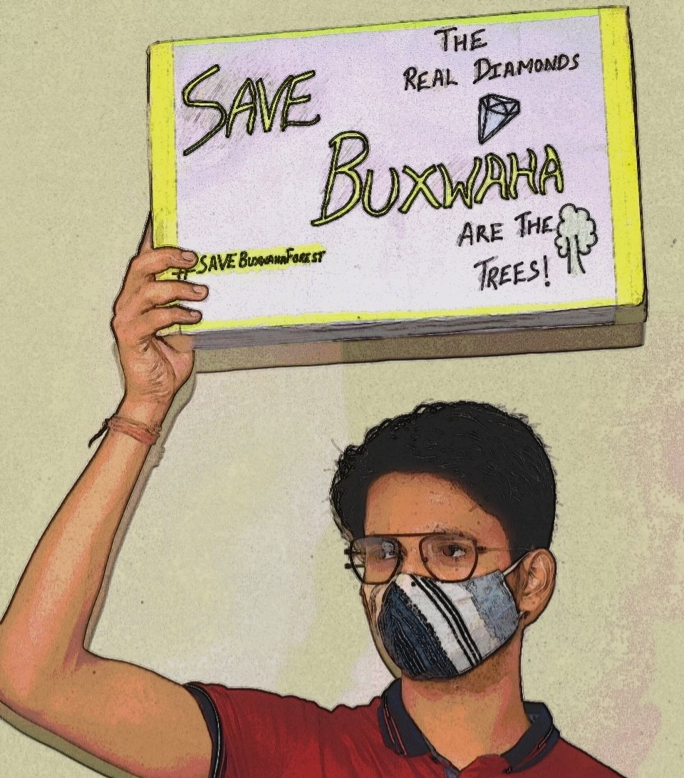 impariharAshu's tweet photo. Save the real diamond🌳
2 lakes trees,tribals,livelihood,water resources at stake

#SaveBuxwahaSaveLife @ABVPVoice #Buxwahaforest #ClimateAction  #MadhyaPradesh #deforestation #SaveTrees #diamondmining #animalrescue #animalwelfare @peta
@PMOIndia @MPGovt https://t.co/95TSQKz5mY