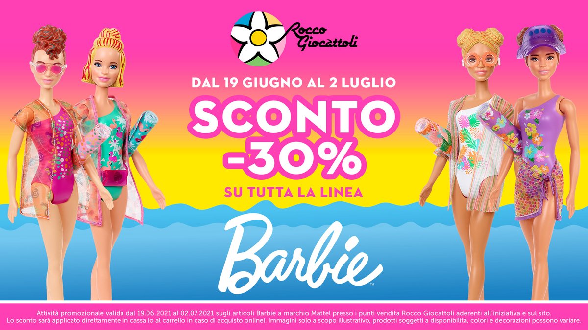 Passa l'estate con le Barbie più stilose. Sono anche in promo! Acquista su roccogiocattoli.it al 30% di sconto. #barbie #sconti #promo #estate #roccogiocattoli