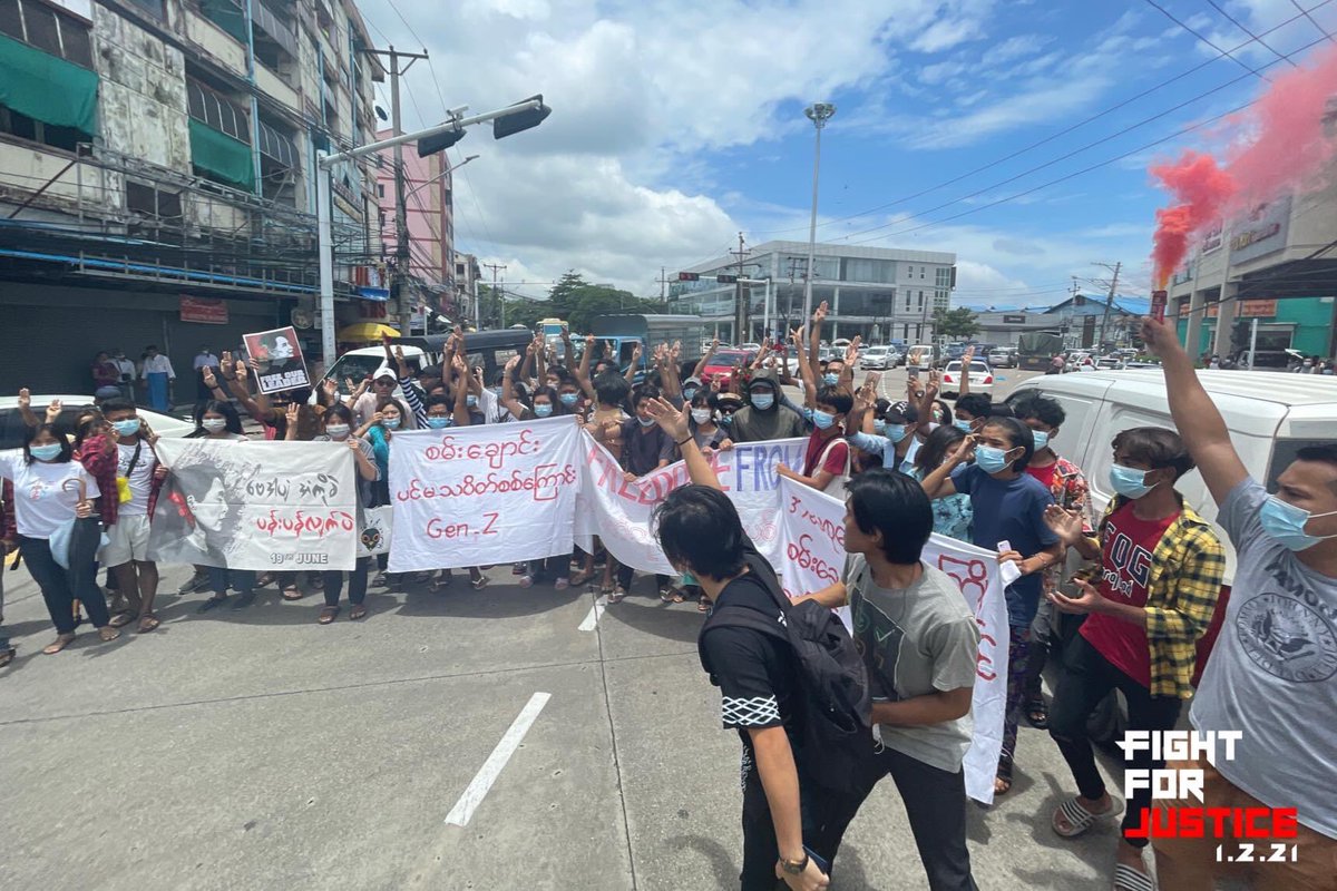 FREEDOM FROM FEAR 
#Yangon 
#June19Coup 
#76FlowerStrike
#WhatsHappeningInMyanmar