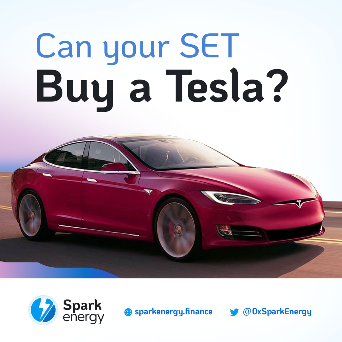 0xSparkEnergy's tweet photo. How much more $SET would you have, to buy to be able to afford a Tesla?
Think about it, and head over to @PancakeSwap to fill up your bags.
https://t.co/m84qdXt77T
#setarmy #sparkenergytoken #sparkenergy https://t.co/lMO0d52g0g