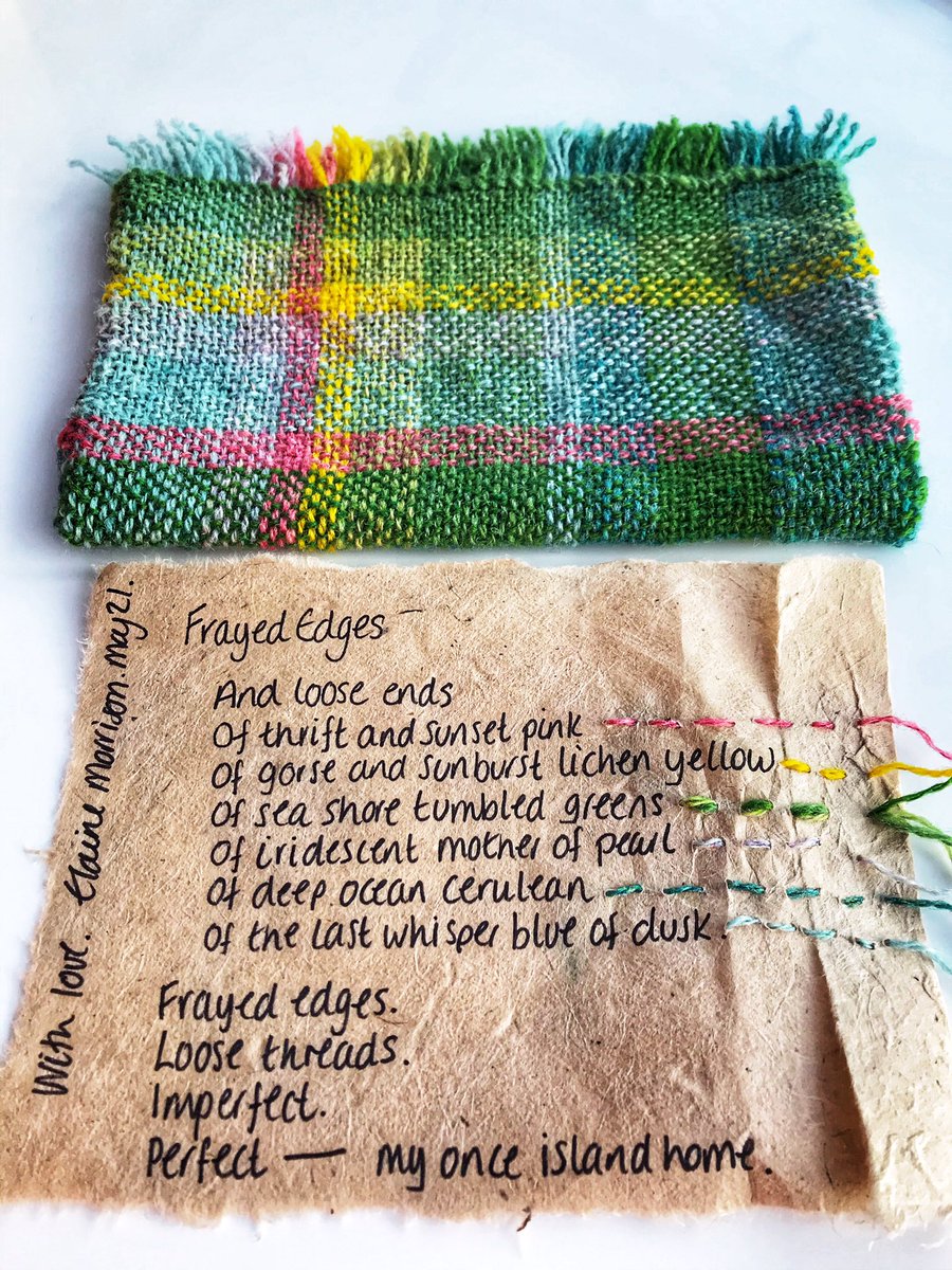 My wee contribution to the Story Blanket for the #myislandhome project in the #isleofgigha #weaving #poetry #community