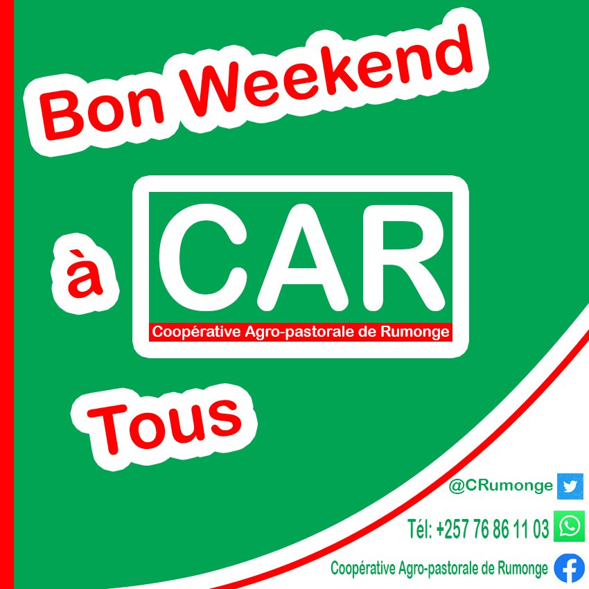 CRumonge's tweet photo. Bon Weekend à Tous! 
@RumongeProvince 
@ANACOOP_BURUNDI https://t.co/jZRmp9AKML